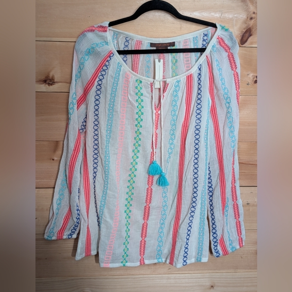Anthropologie Multicolor Striped Blouse, Gorgeous, Medium, NWT,  148 Retail